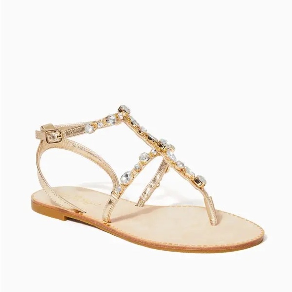 BNIB Lilly Pulitzer gold metallic Abby sandals size 9
